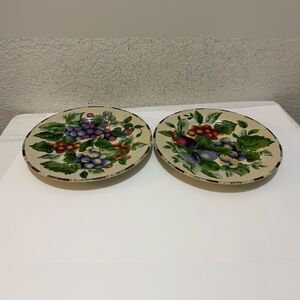 2 Sakura Sonoma Oneida Excell Fruit Pattern Salad Dessert Plates 8.25"  Vintage